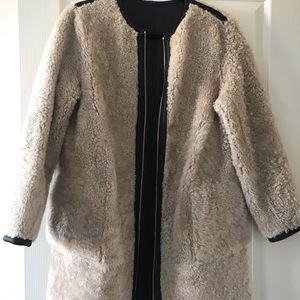 Kate Spade Reversible Shearling and Leather Coat